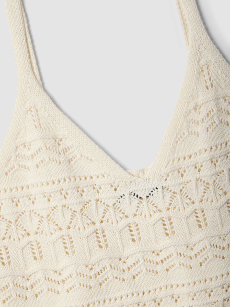 White pure cotton regular-fit knitted vest top_5