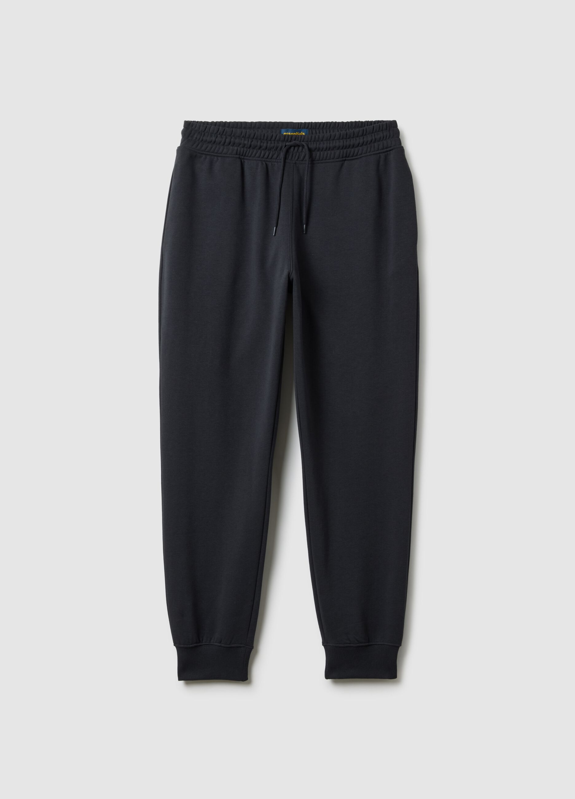 Black Regular Fit Cotton Blend Joggers