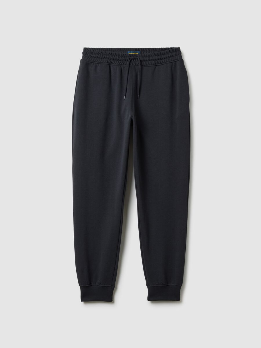 Black Regular Fit Cotton Blend Joggers_4