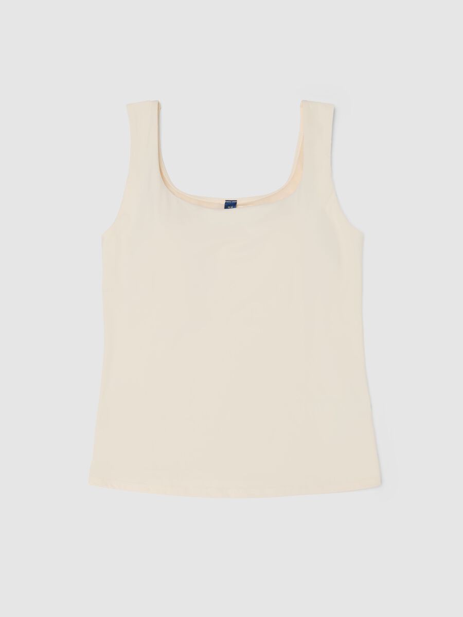 Beige regular fit vest with wide straps_4