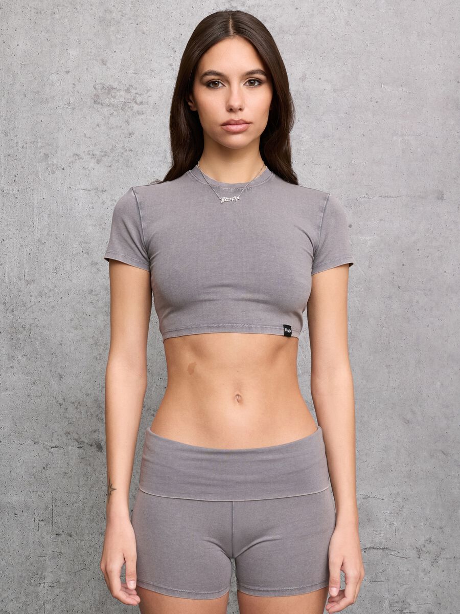 Vintage Grey Crop T-Shirt_0