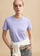 Purple short-sleeved cotton blend T-shirt regular fit_0