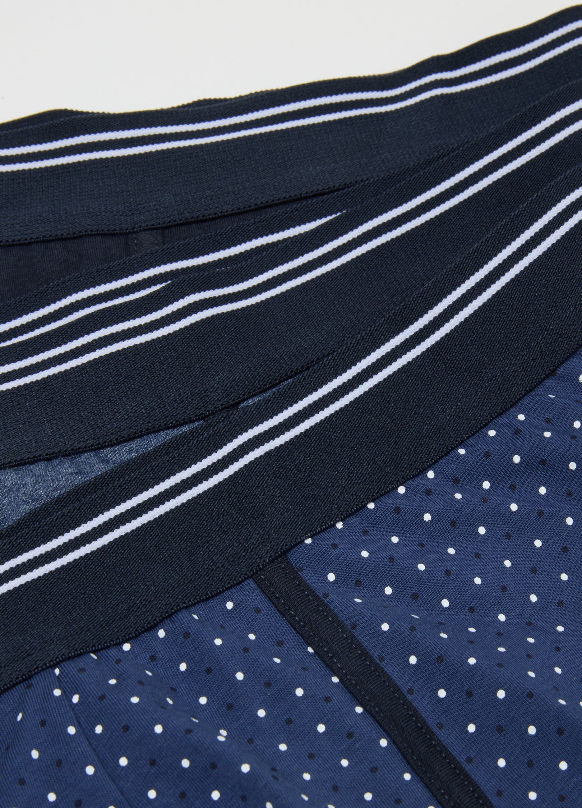 Three-pack of multicolour polka dot midi boxer briefs in stretch organic cotton, regular fit
