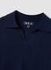 Blue viscose-blend polo-collar jumper with relaxed fit_1