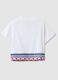Girls' white pure cotton T-shirt regular fit with embroidery_4