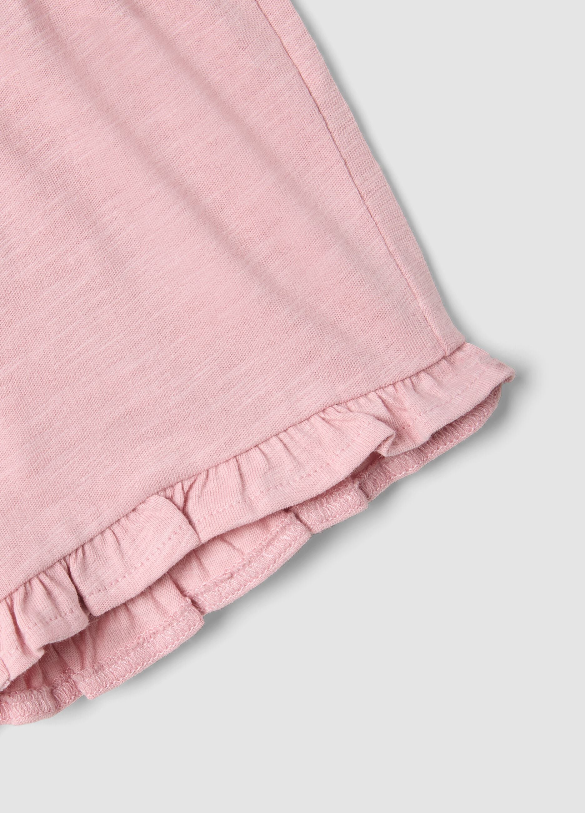 White and pink pure cotton baby girl set, regular fit