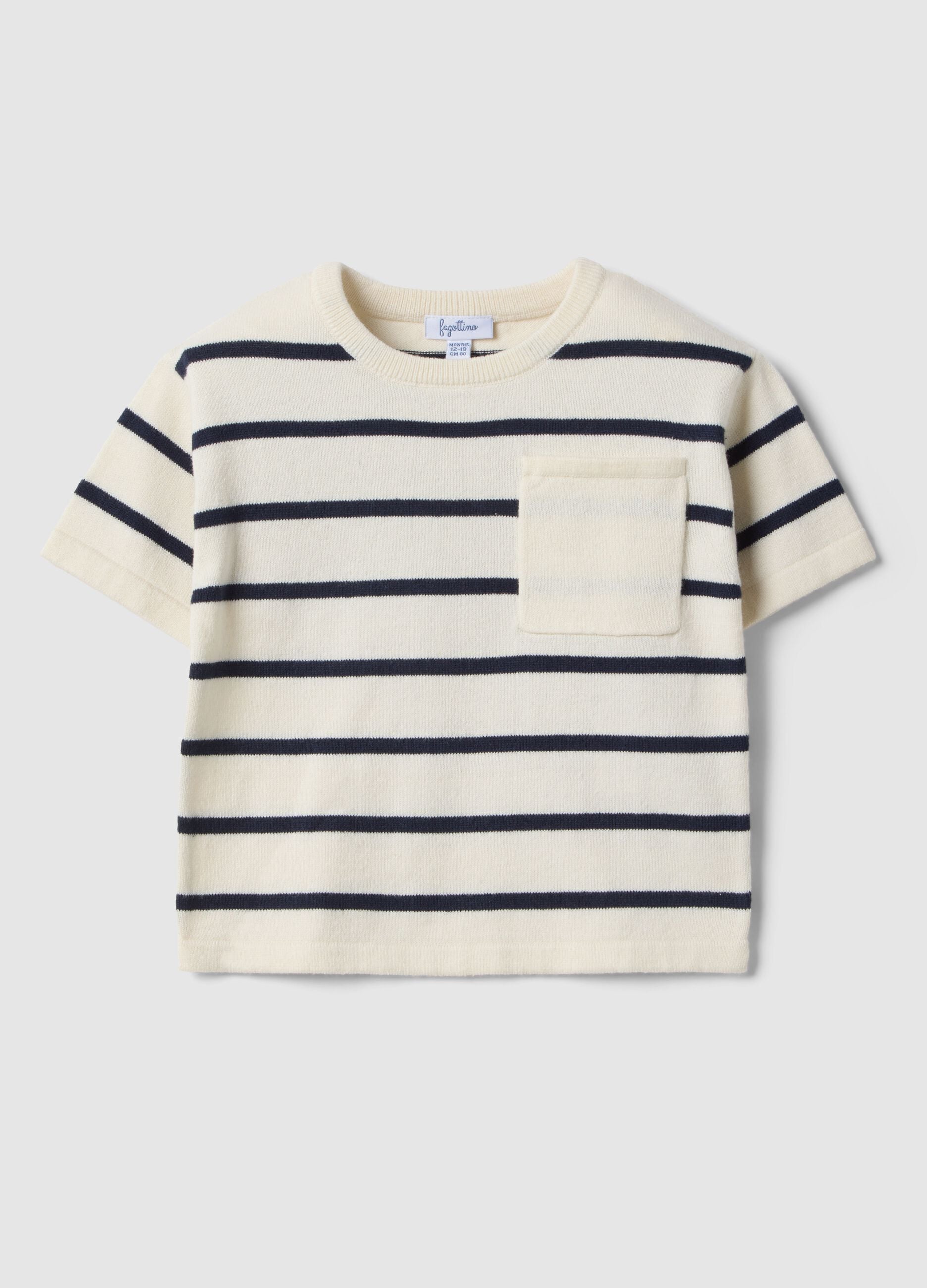 Children's regular fit multicoloured striped pure cotton t-shirt