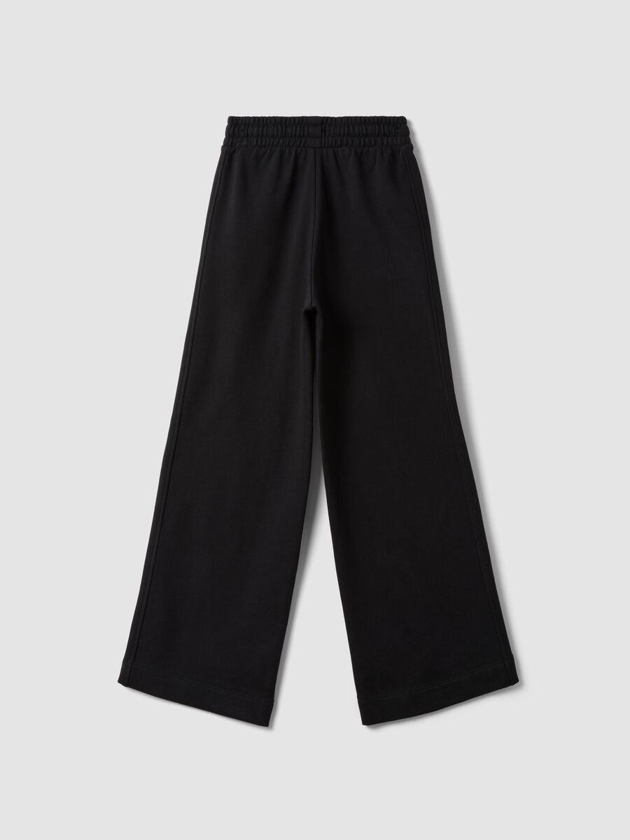 Pantaloni neri culotte in puro cotone organico per ragazza_2