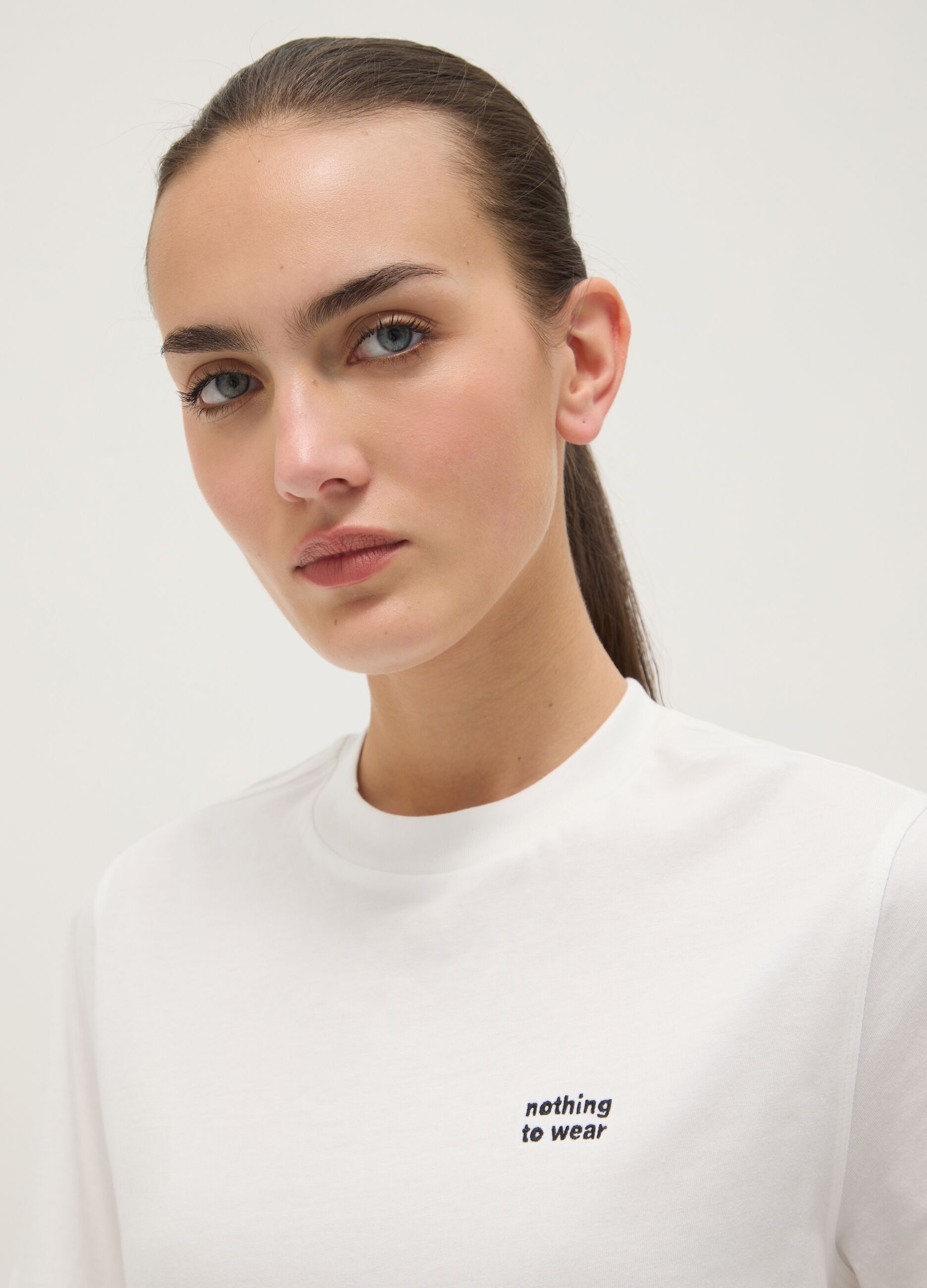 White Pure Cotton T-shirt Relaxed Fit