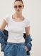 White stretch cotton fitted short sleeve T-shirt_0
