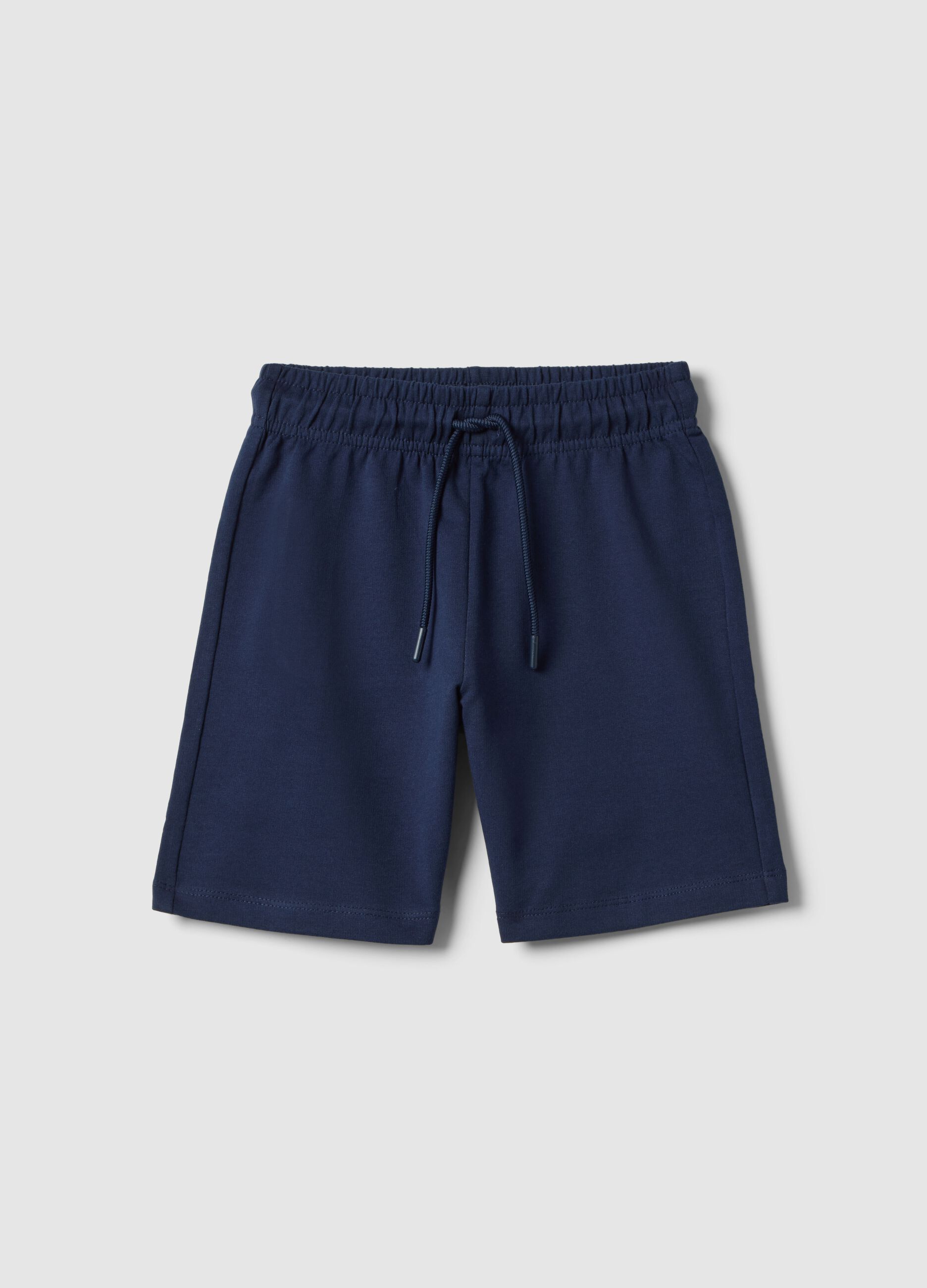 Boys' Regular Fit Blue Pure Cotton Shorts