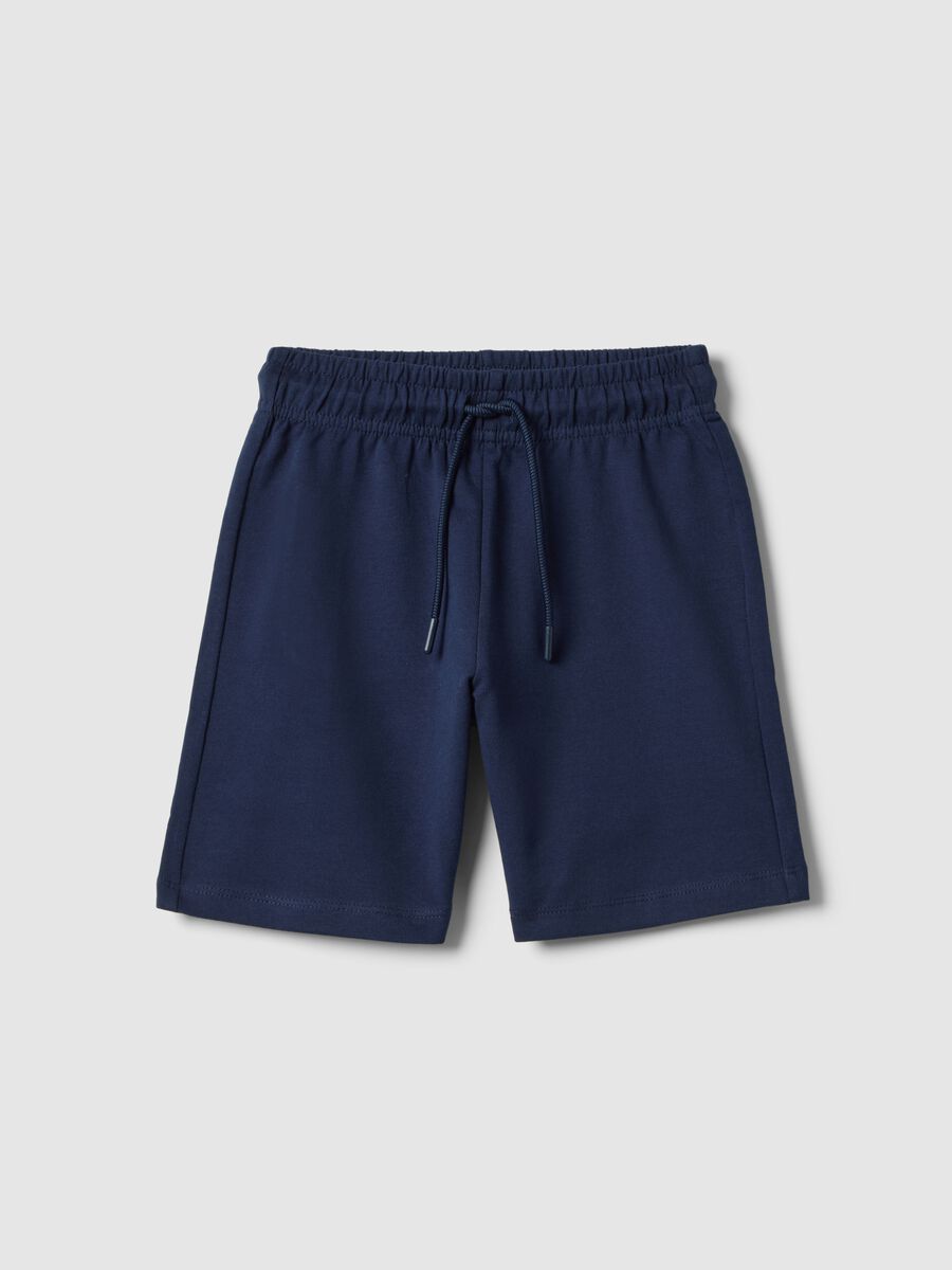 Boys' Regular Fit Blue Pure Cotton Shorts_0