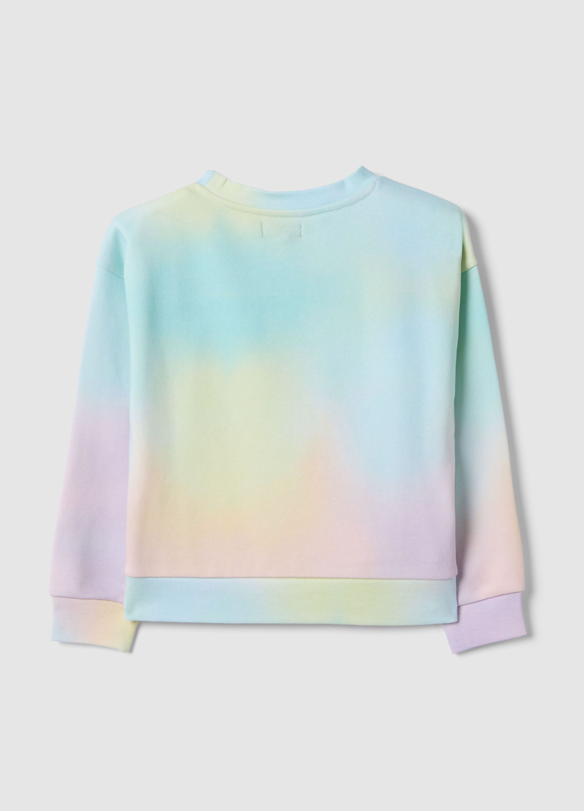 Regular fit multicolour cotton blend sweatshirt for girls with slogan