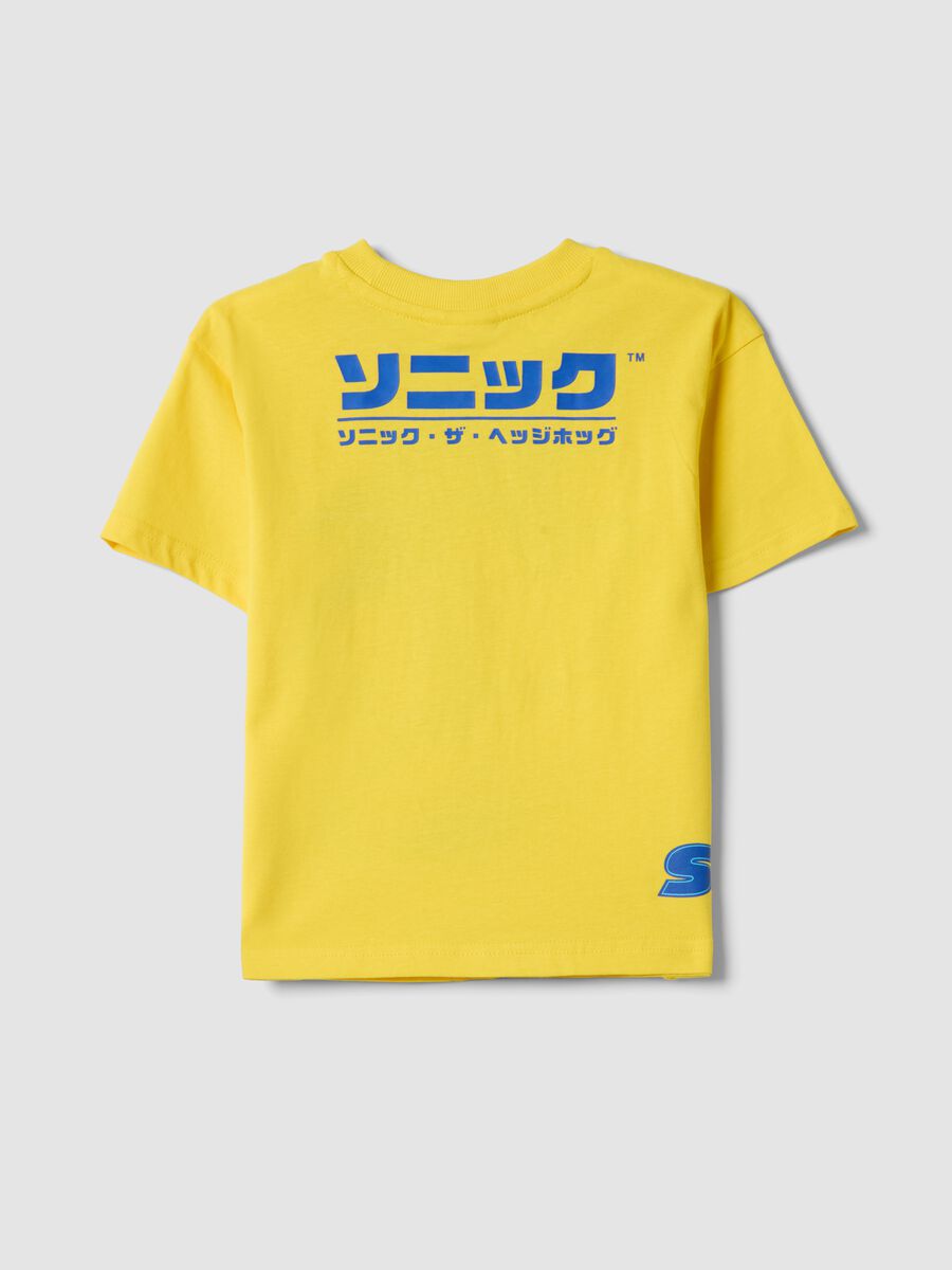 T-shirt in puro cotone gialla da bambino regular fit con Sonic_1