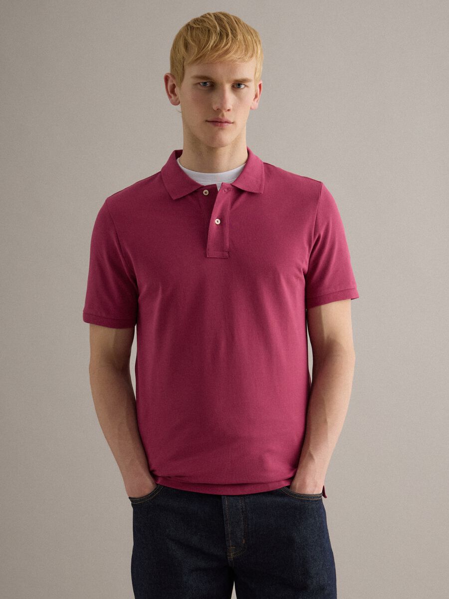 Pink Supima cotton polo shirt, regular fit_0