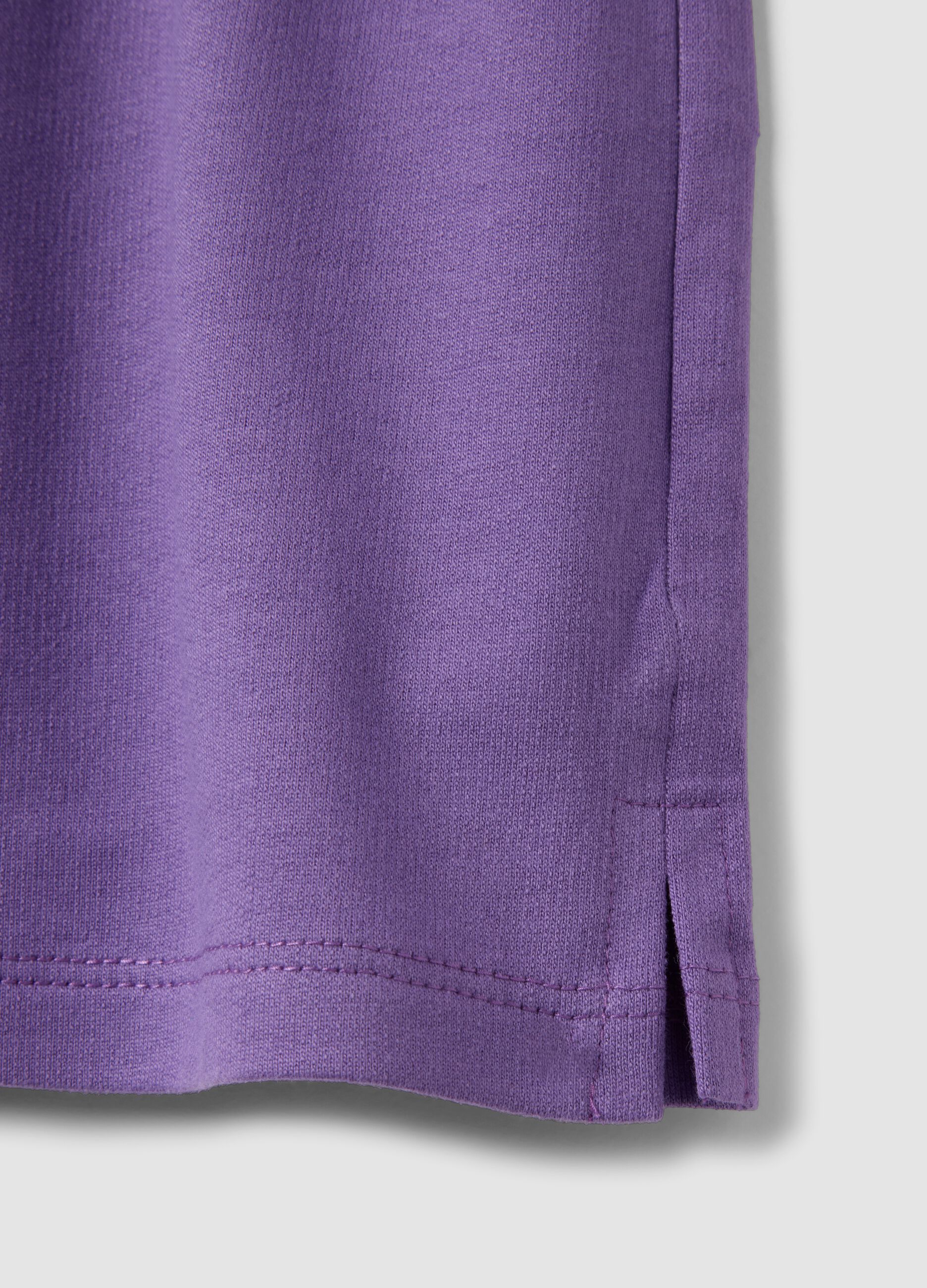 Purple Stretch Cotton Girls' Suit, Regular Fit