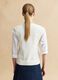 Regular fit pure white cotton gilet with floral design_3