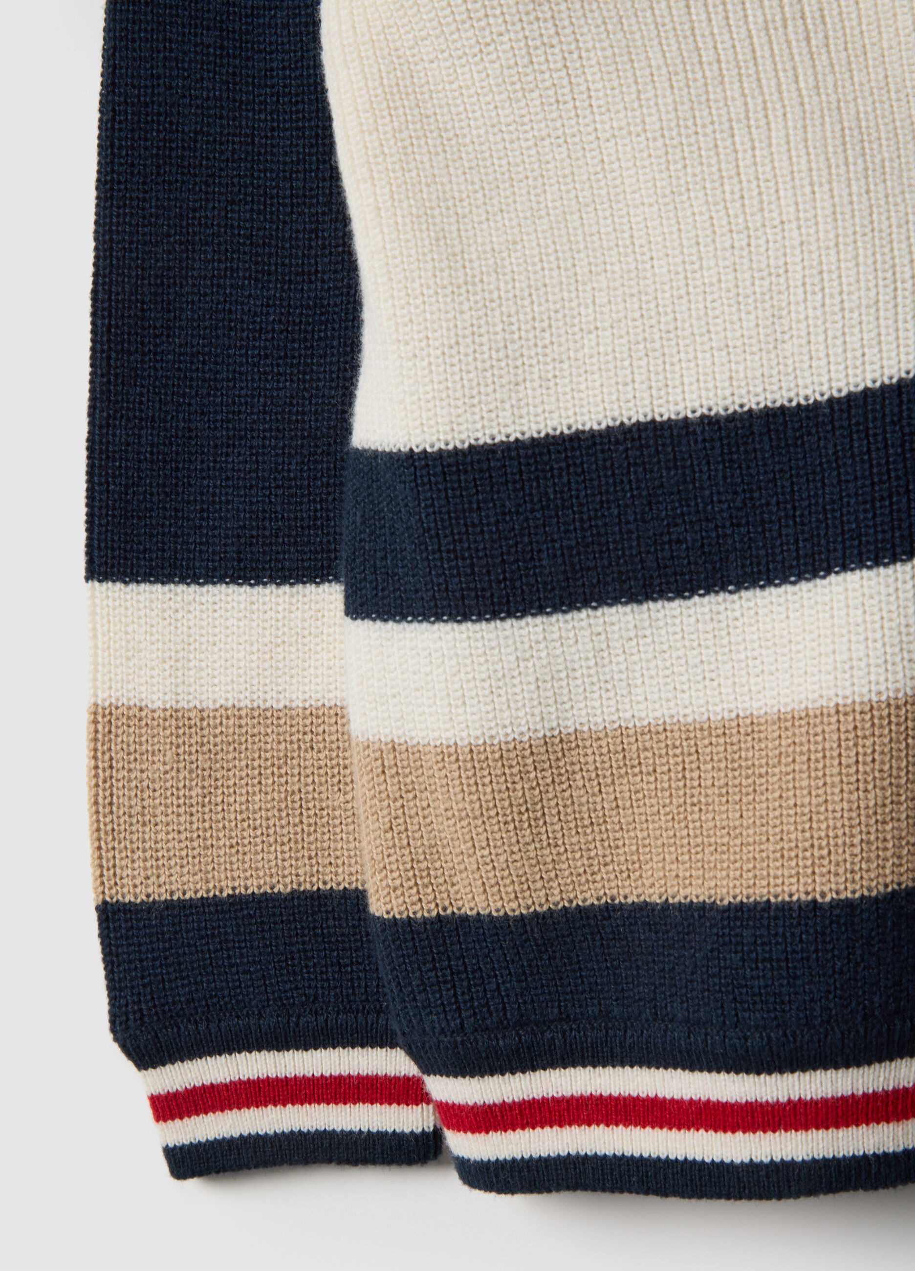 Striped blue and beige cardigan for boys