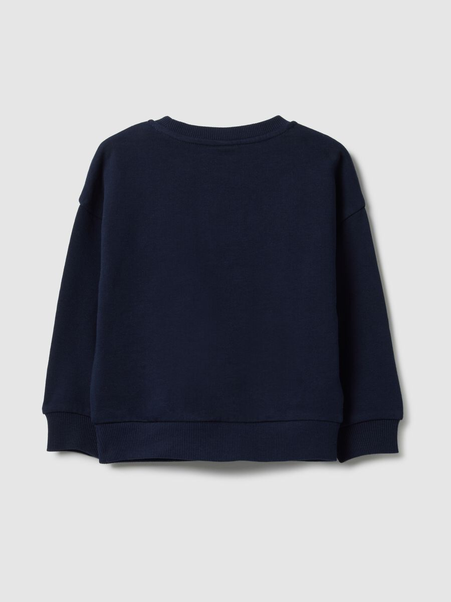 Blue pure cotton sweatshirt for baby, regular fit with pocket_1