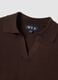 Brown viscose-blend polo-collar jumper with oversized fit_1