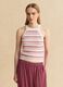 Multicolour fitted cotton-blend tank top_2