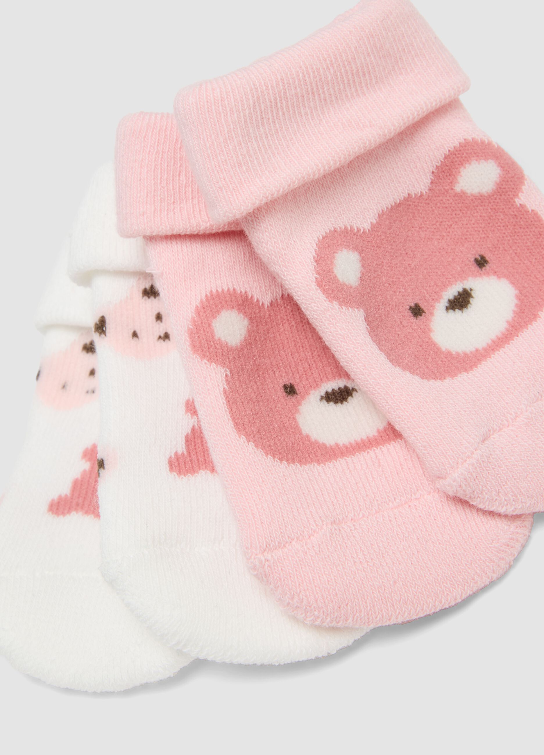 3-pack of multicolour short socks in organic cotton blend for baby girl