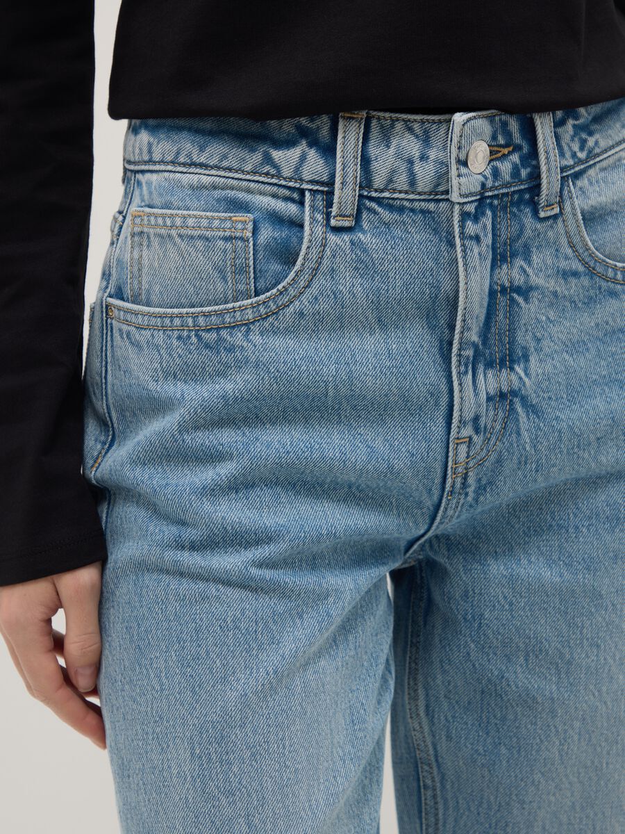 Jeans blu in puro cotone straight fit_3