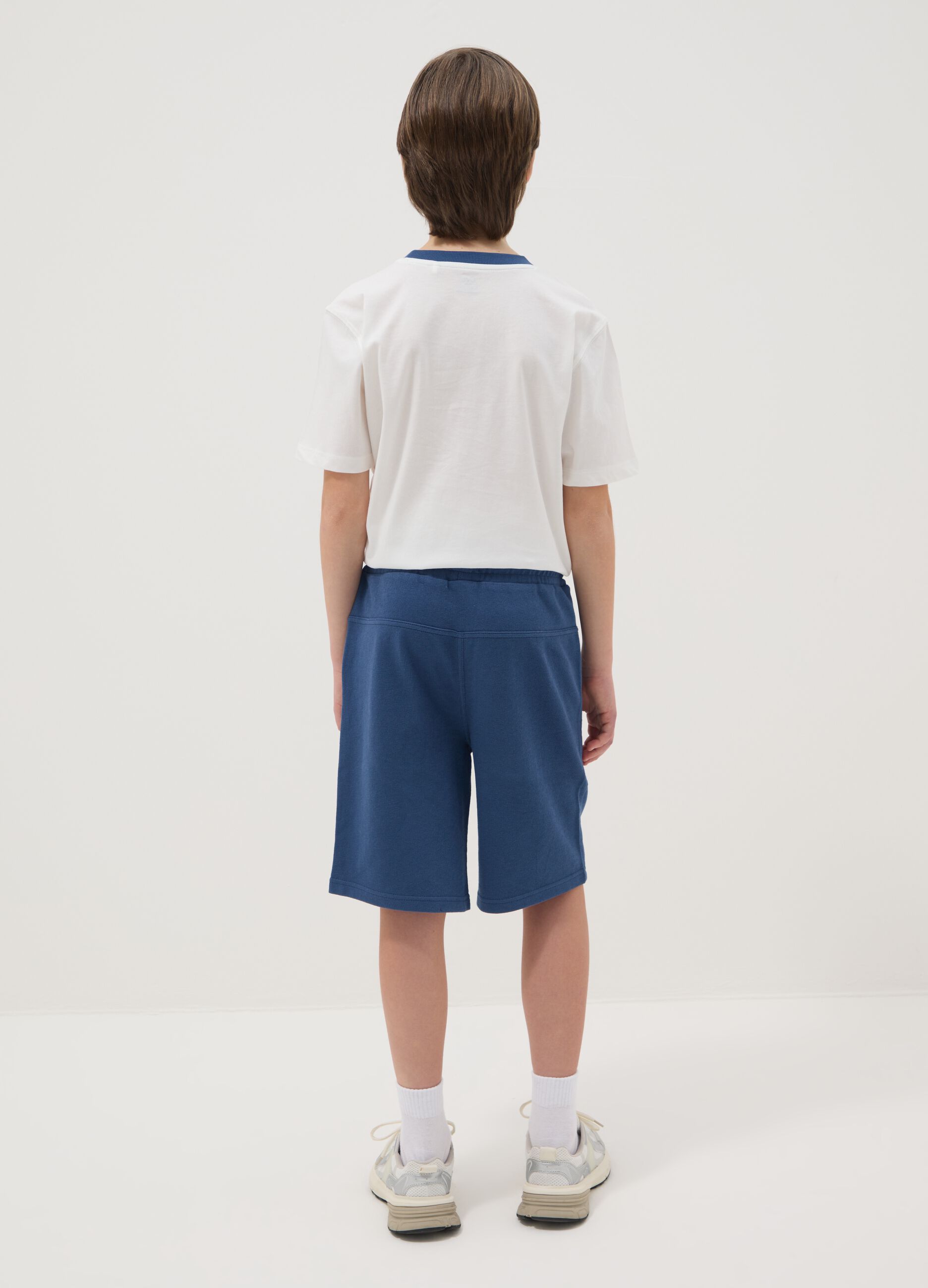 Boys' Pure Cotton Blue Shorts Regular Fit