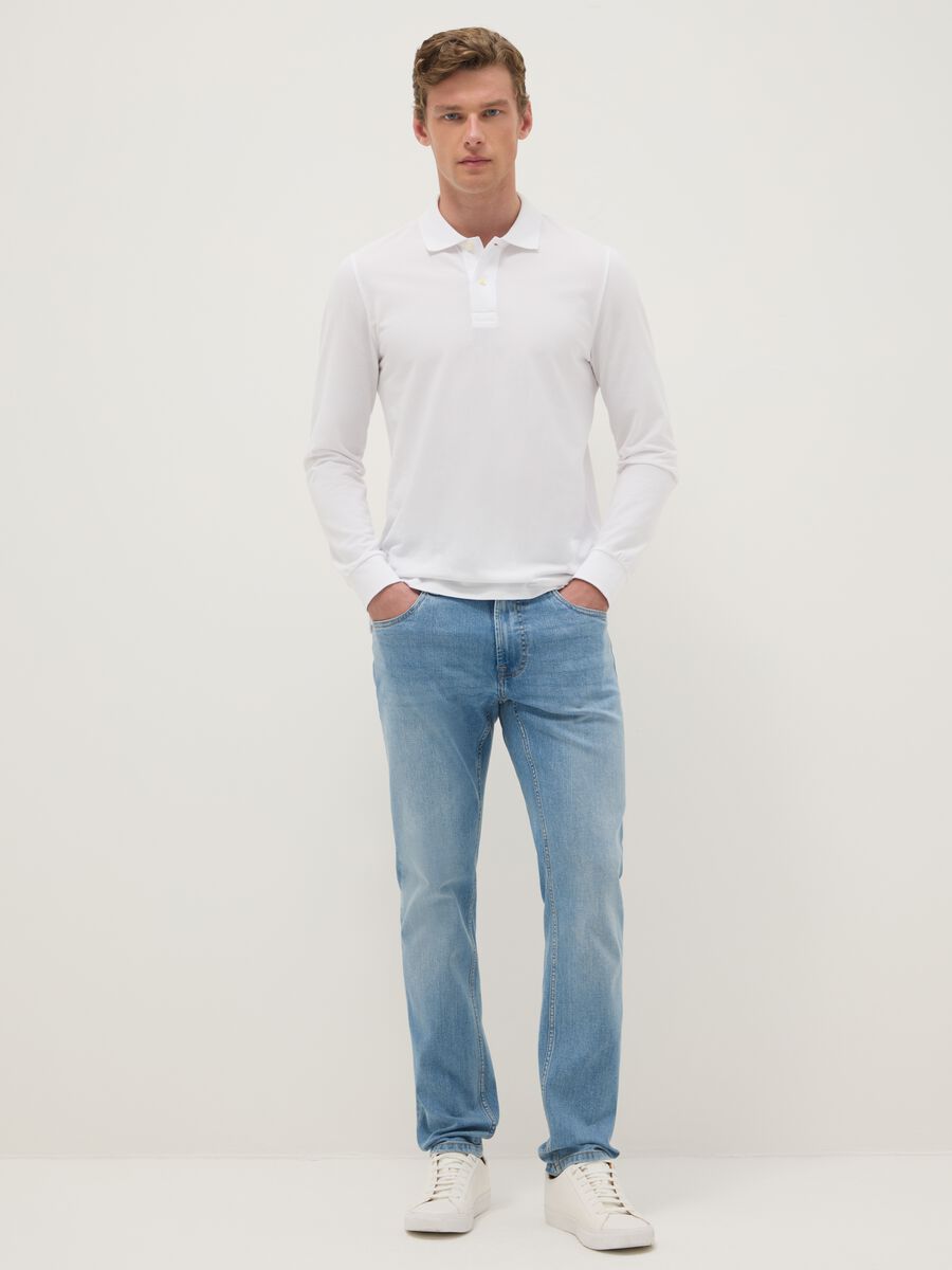 Blue slim fit denim jeans_0