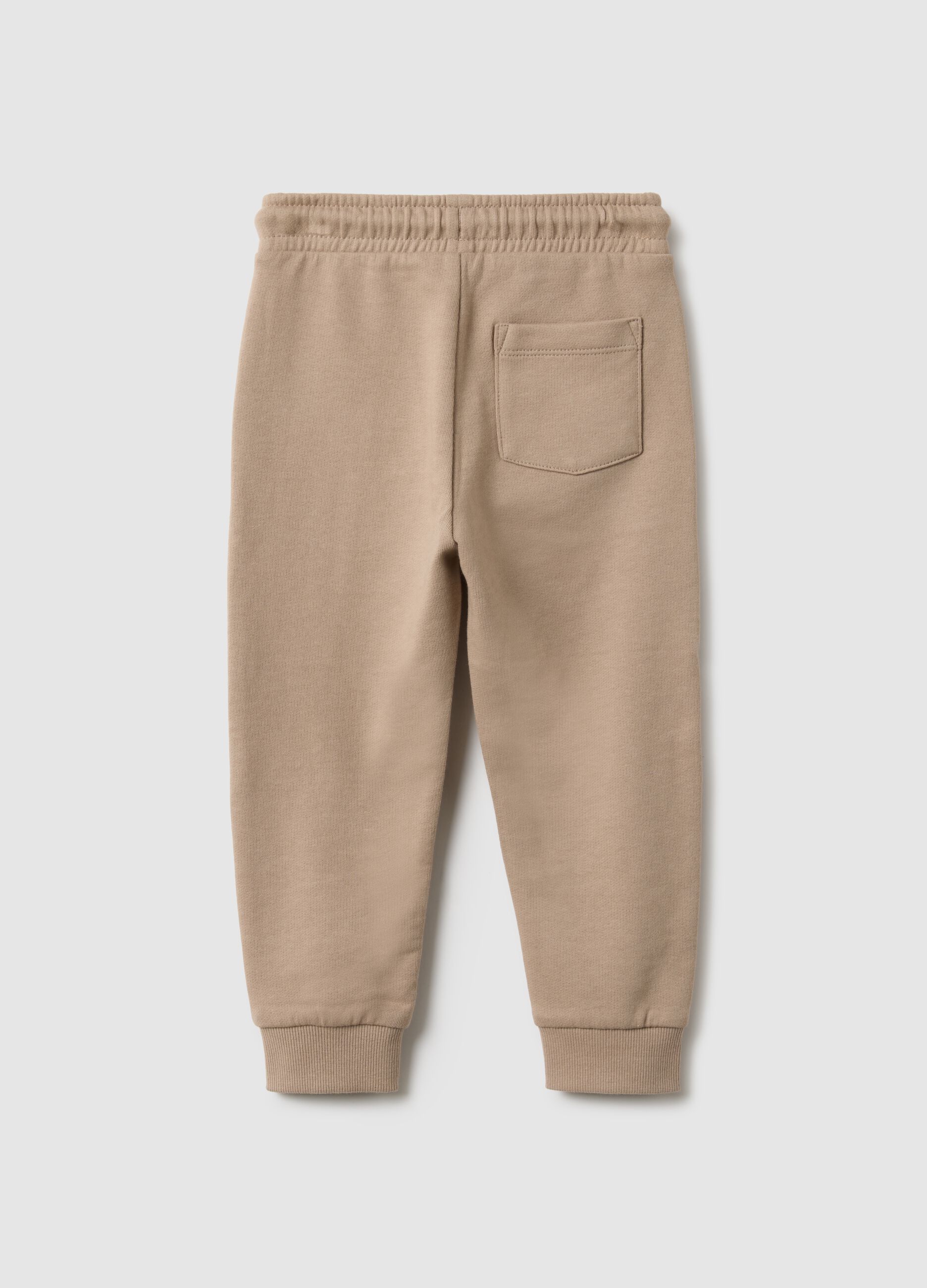 Children's beige pure cotton jogger trousers regular fit