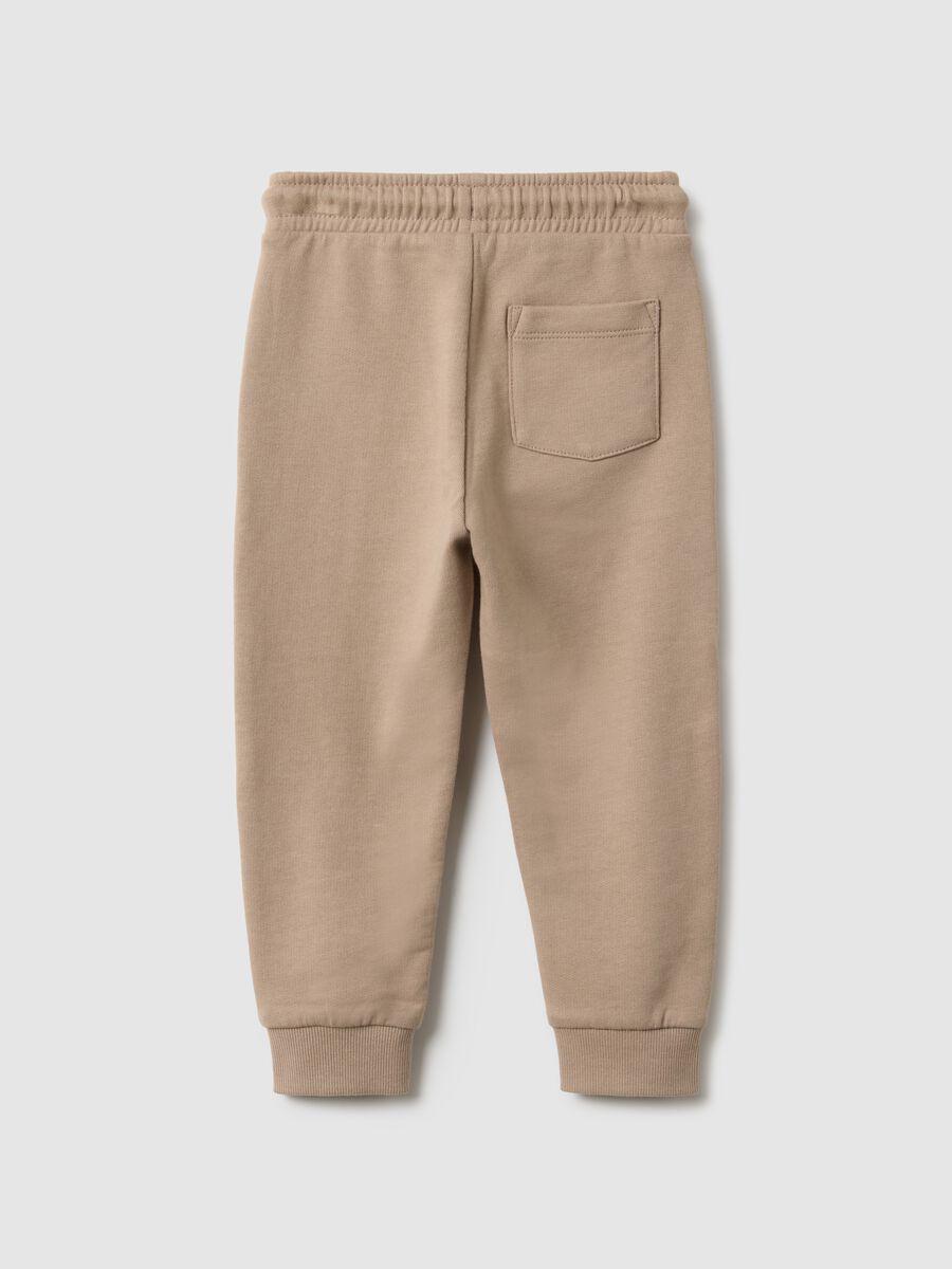 Children's beige pure cotton jogger trousers regular fit_1