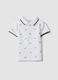 White short-sleeve stretch cotton polo shirt_0