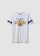 Boys' pure cotton relaxed fit white T-shirt with Lakers prints_3
