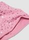 Pink stretch cotton hat with glossy animal print for girls_1