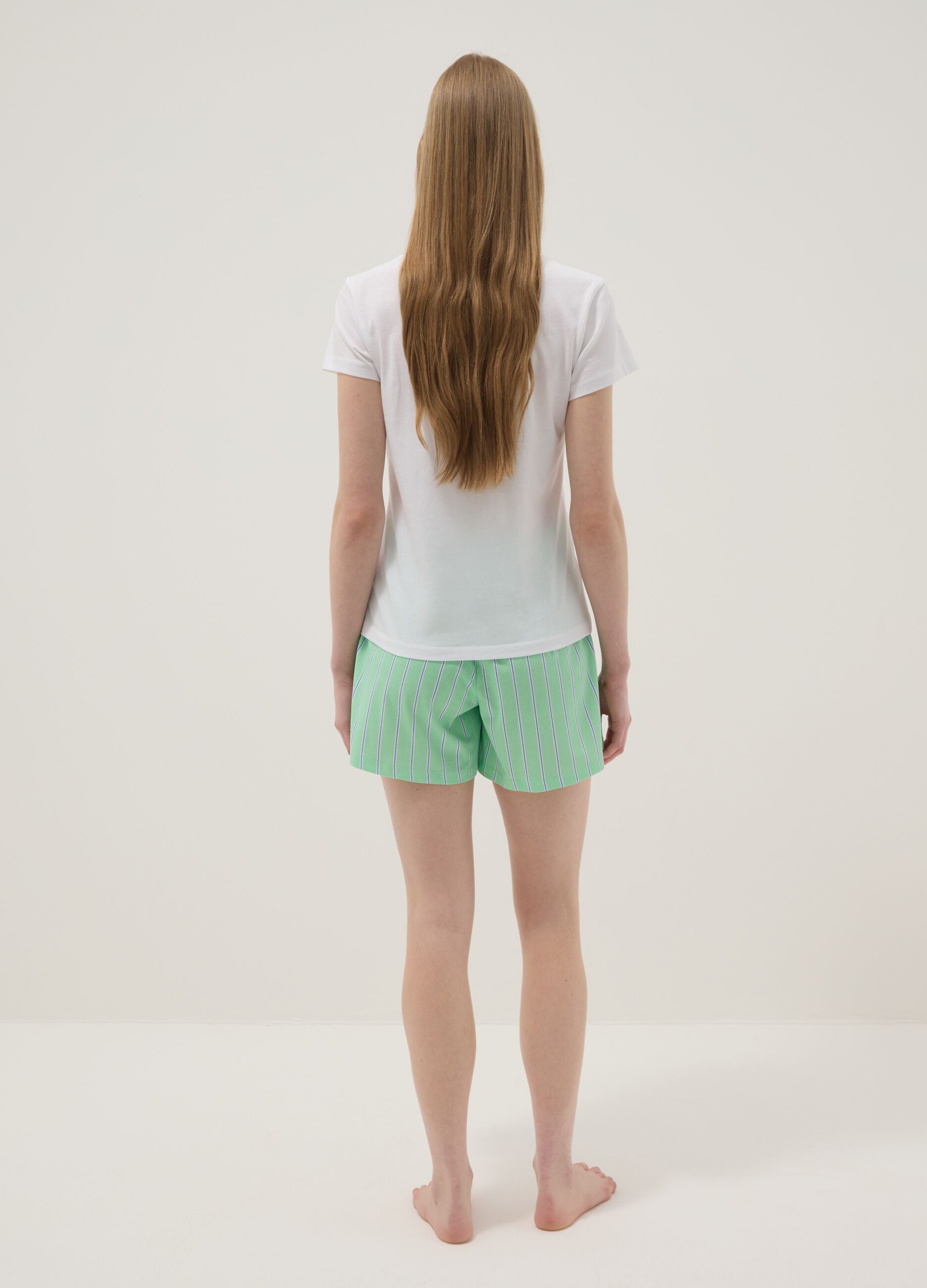 Multicoloured cotton short pyjama regular fit