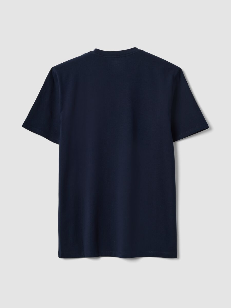 Blue organic cotton slim-fit short-sleeve T-shirt_1