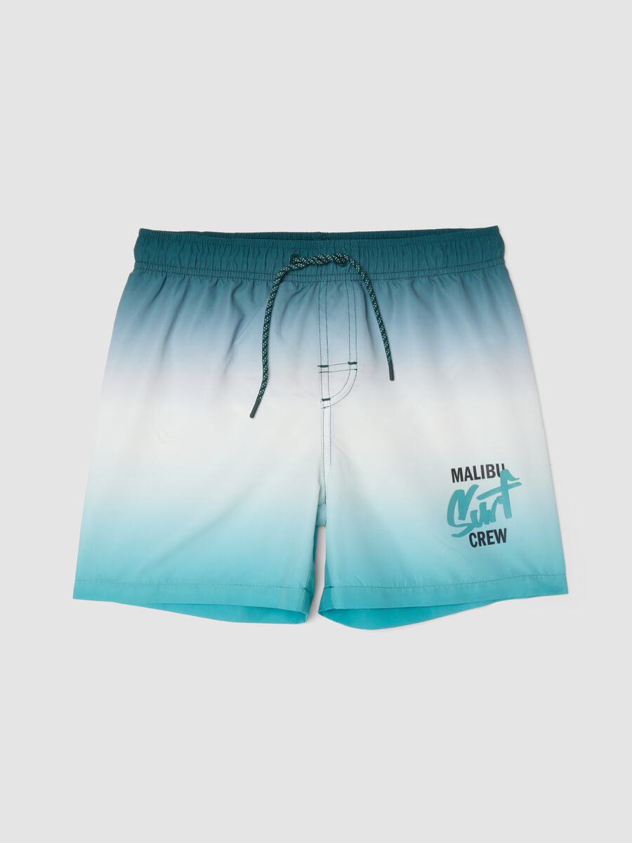 Boys&rsquo; blue ombr&eacute; swim shorts with drawstring_0