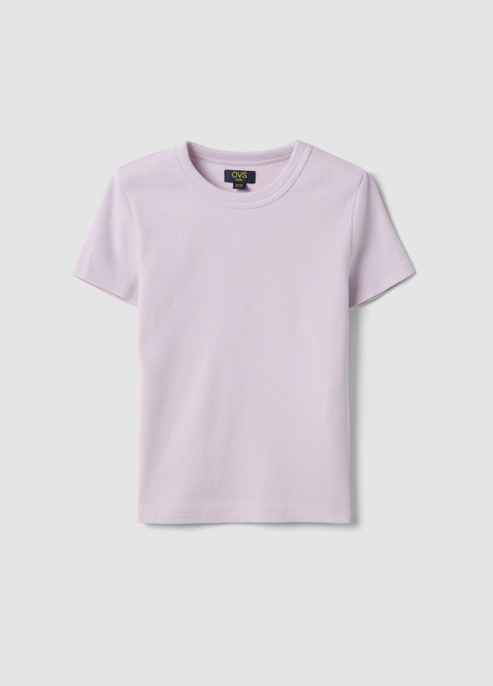 Purple stretch cotton fitted T-shirt for girls