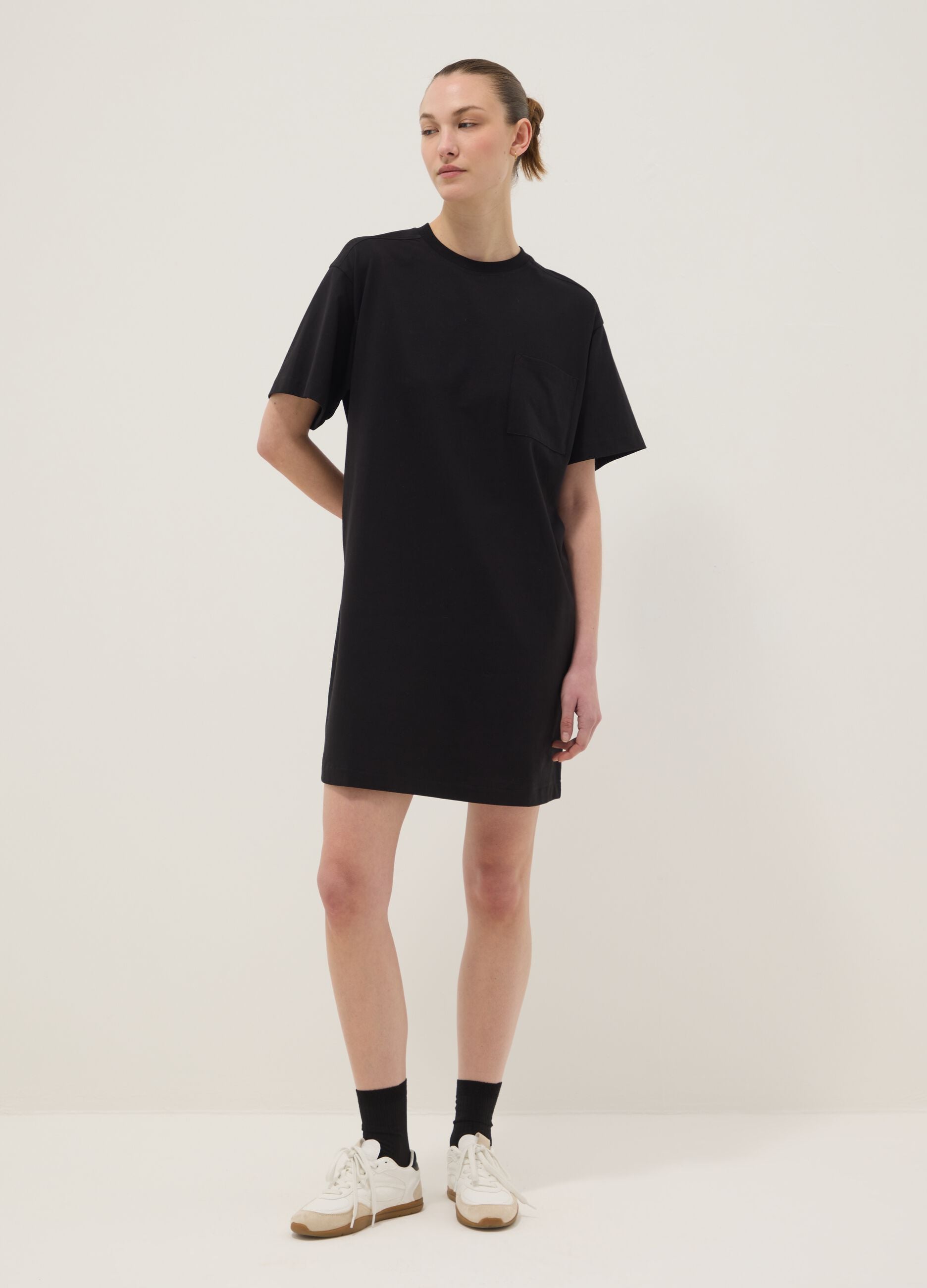 Black pure cotton relaxed-fit dress