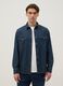 Blue pure cotton denim shirt regular fit with pockets_1