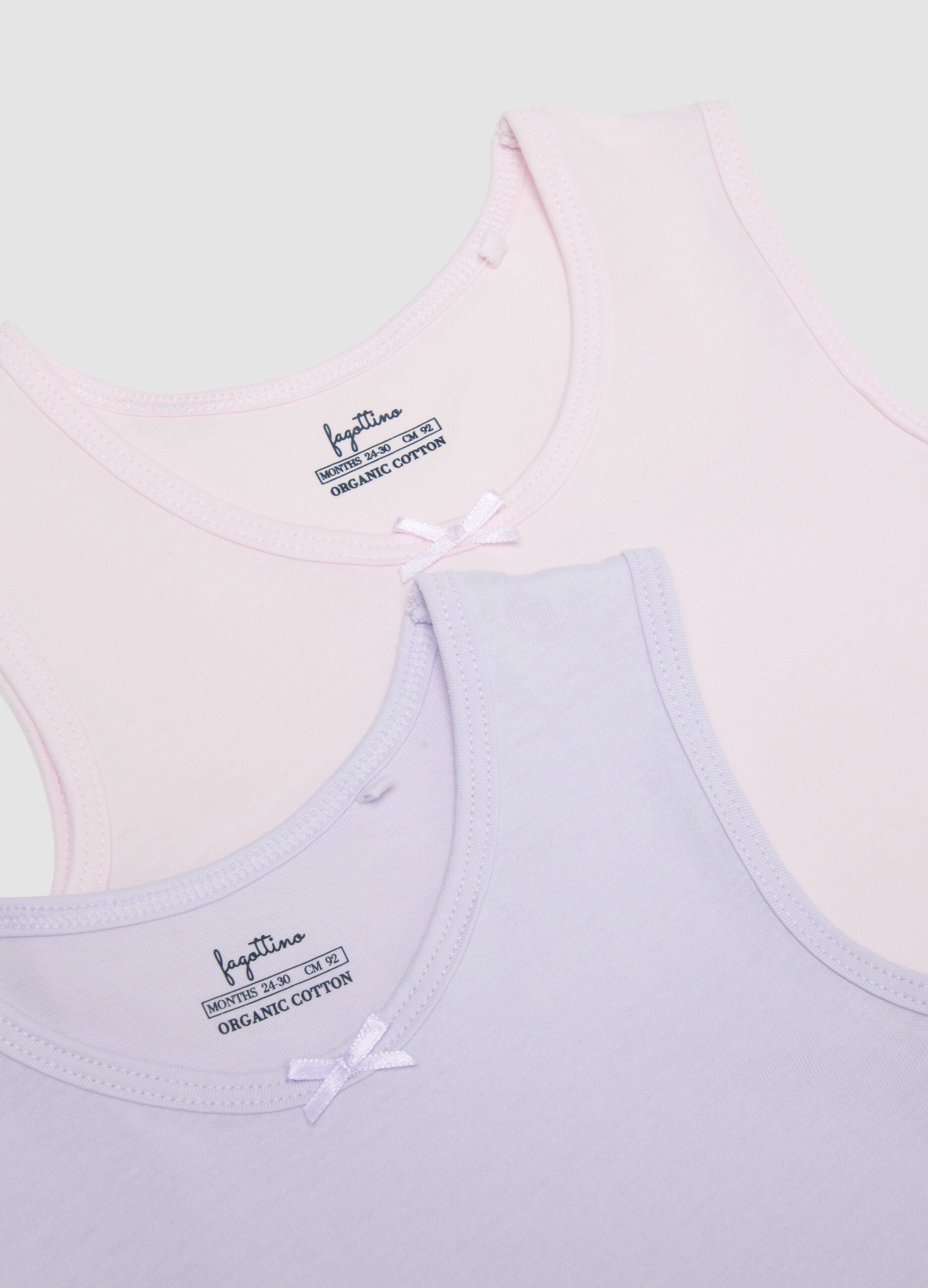 Set of three multicolour cotton vests for baby girls regular fit