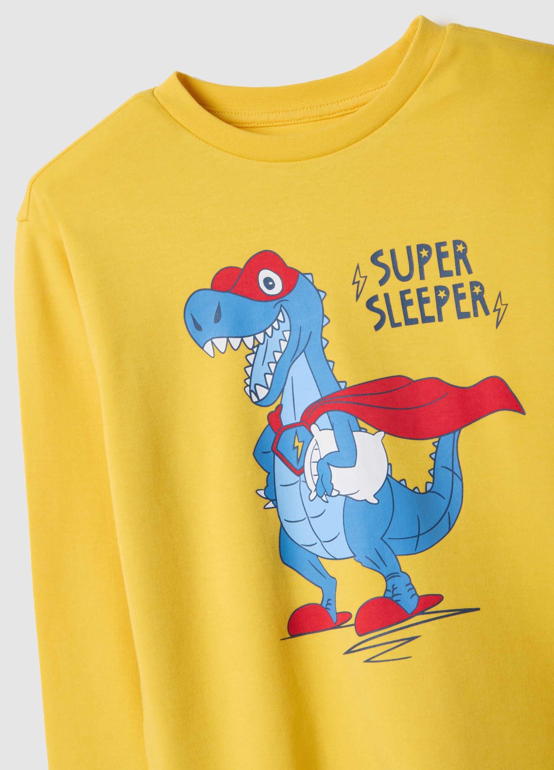 Children's pyjama in pure multicolour cotton, regular fit with print