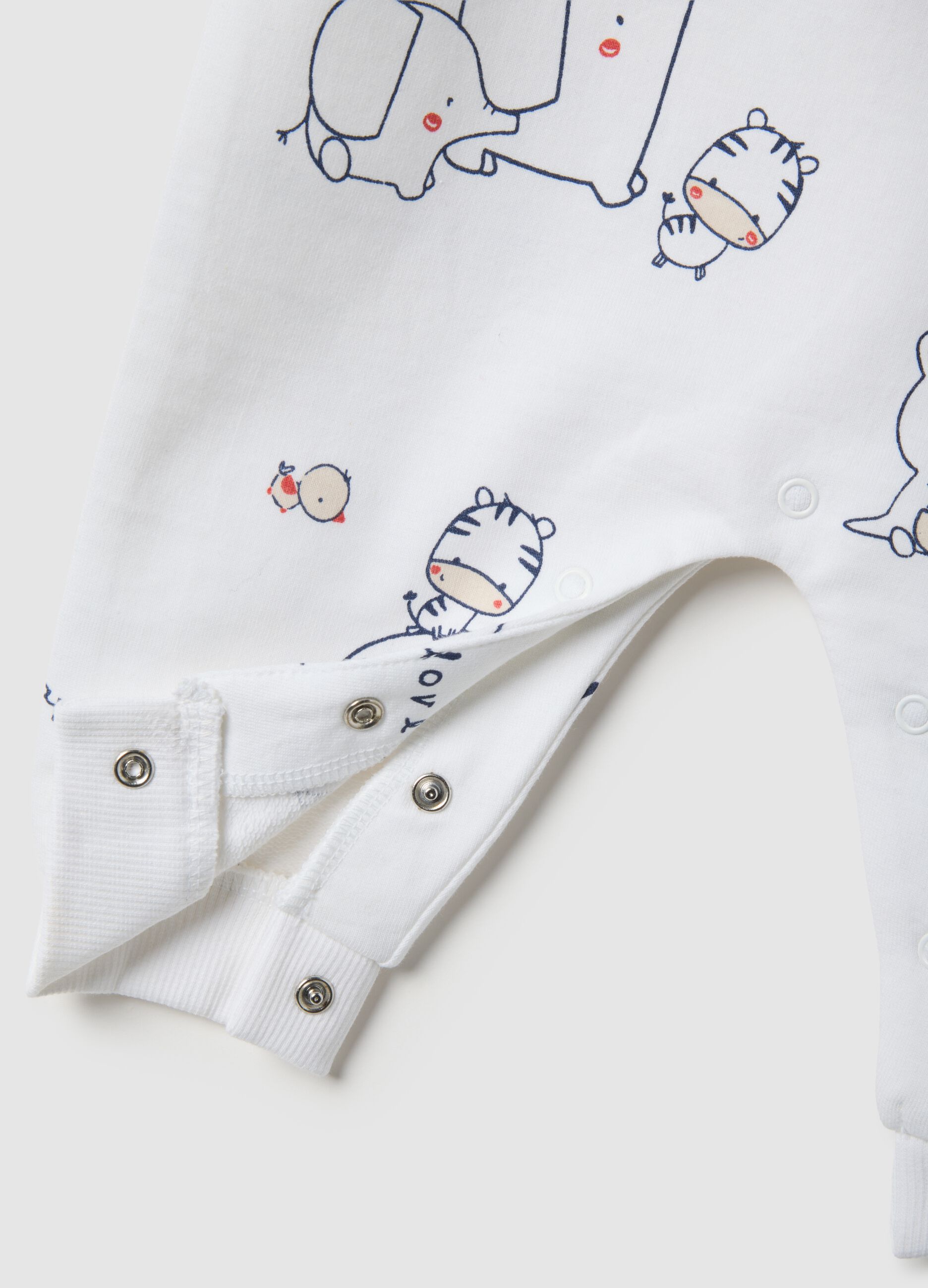 White newborn bodysuit in pure cotton with prints