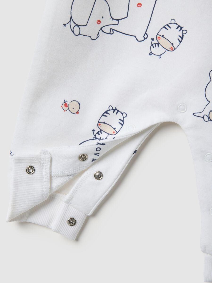 White newborn bodysuit in pure cotton with prints_2