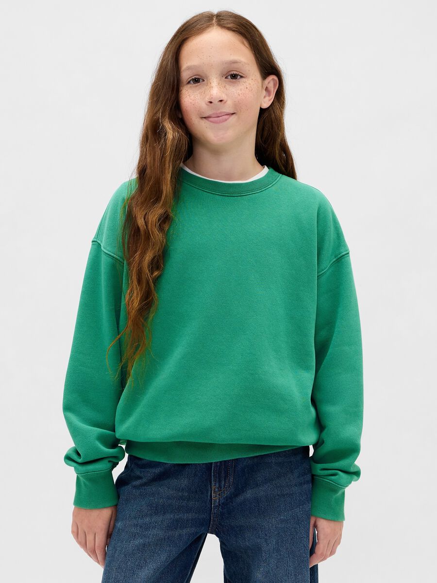 Green Cotton Crew Neck Sweatshirt_3