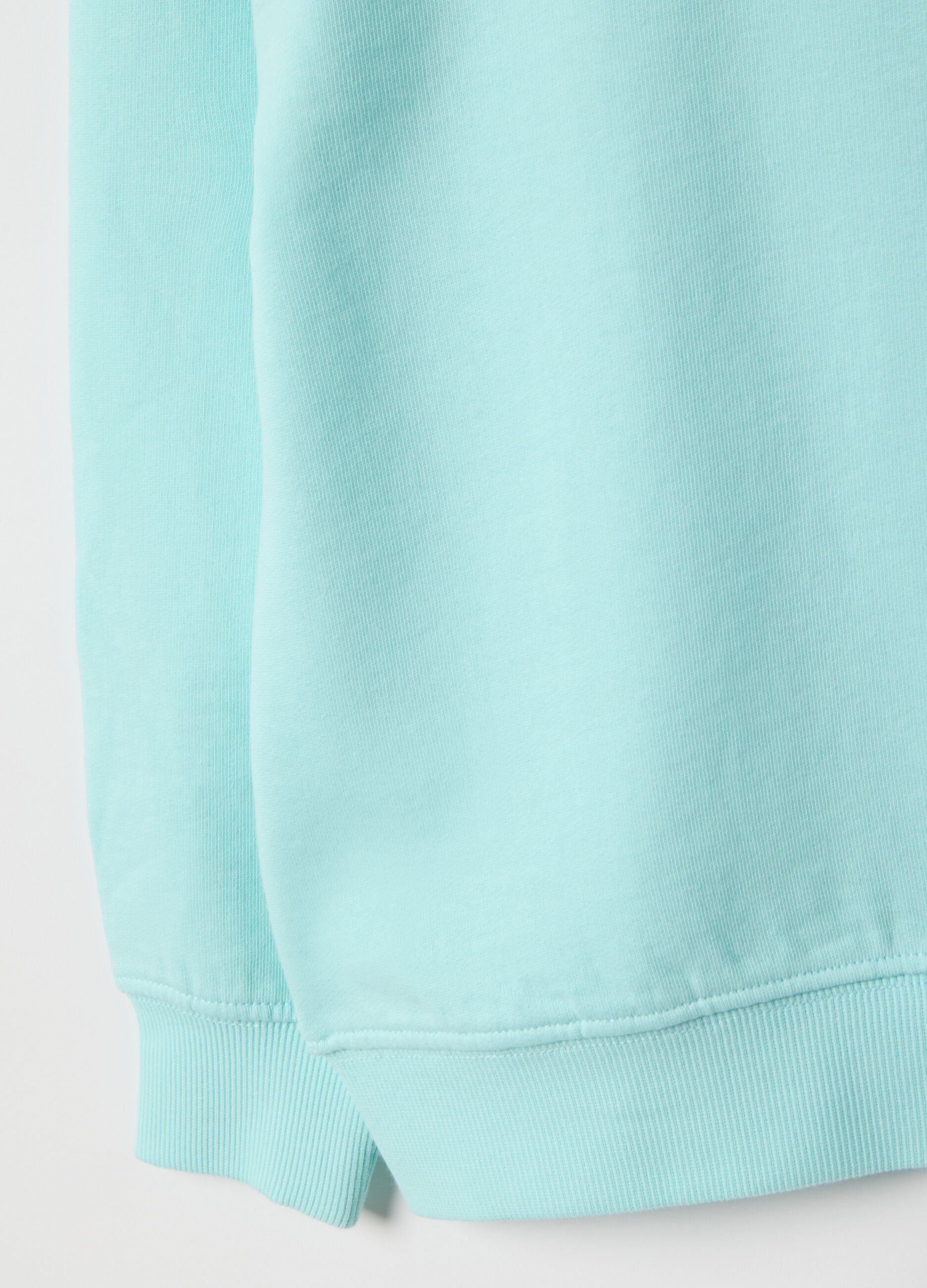 Blue pure cotton oversized fit children's crew neck sweatshirt