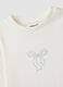 White stretch organic cotton printed T-shirt for girls_2