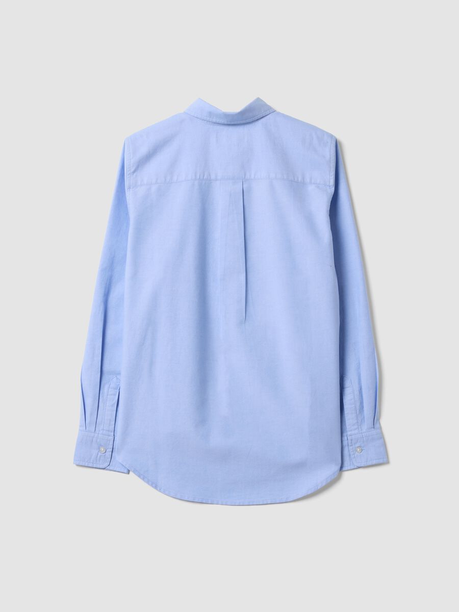 Light blue pure cotton Oxford shirt, comfort fit_1