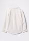 White linen and cotton shirt with teddy bear embroidery_1