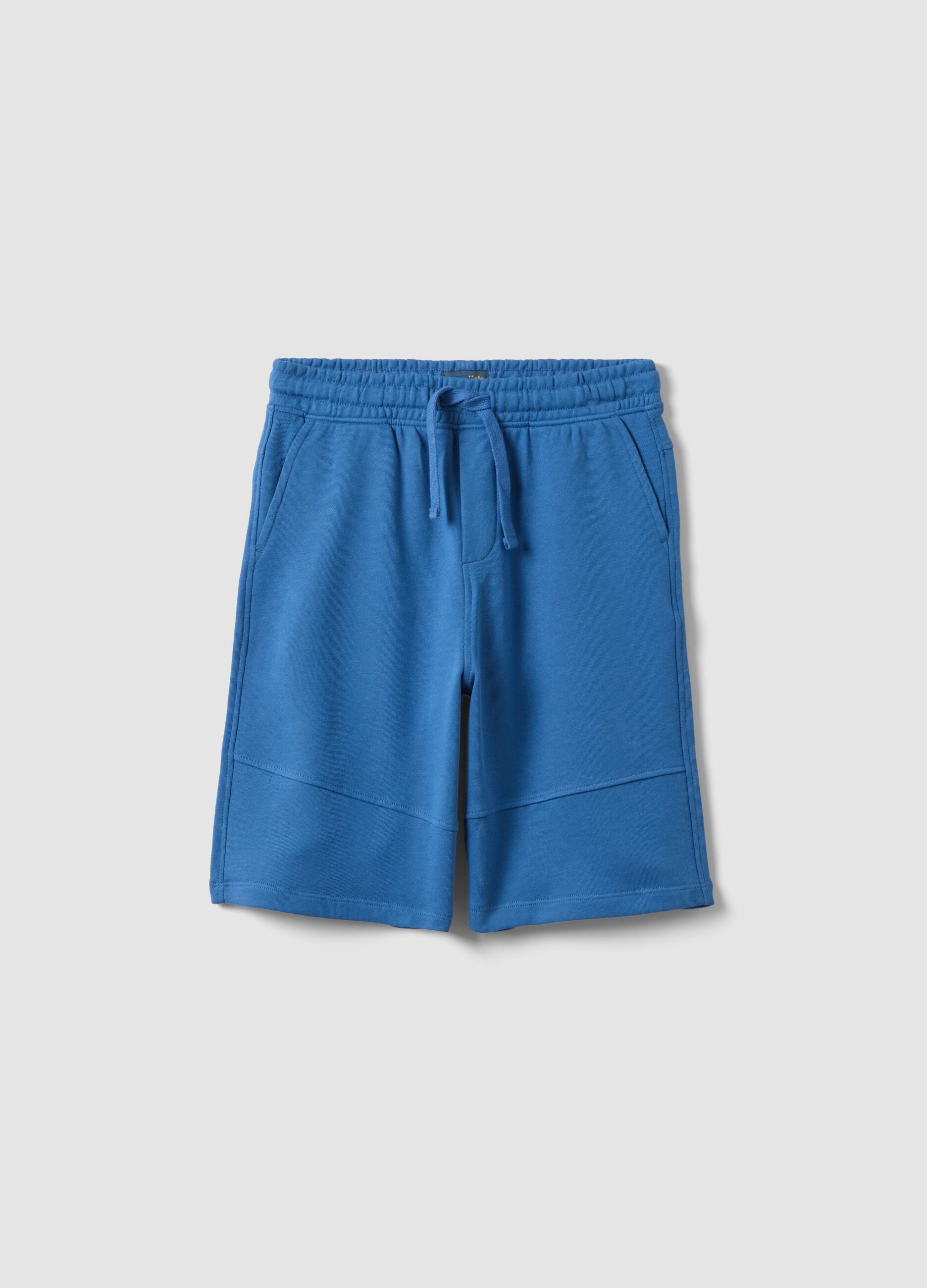 Boys' blue pure cotton shorts, comfort fit